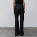 High Quality Women Spring and Autumn All-match Side Slit Straight High Waist Bootcut Jean