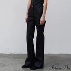 High Quality Women Spring and Autumn All-match Side Slit Straight High Waist Bootcut Jean