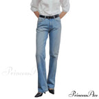 High Quality Women High-waisted All-match Light-colored Mopping Loose Straight-leg Spring and Summer New Jean