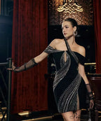 High Slit Drawstring Bodycon Party Dress