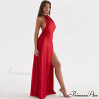 High Split Sleeveless Evening Modern Maxi Dress - Black