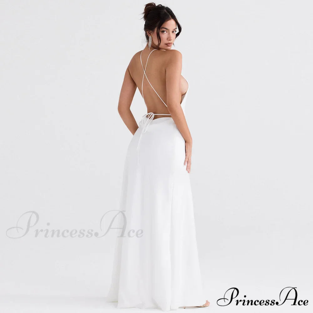 High Split Sleeveless Evening Modern Maxi Dress - Red