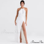 High Split Sleeveless Evening Modern Maxi Dress - Red