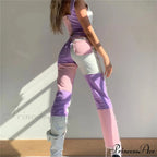 High Street Variegated Patchwork Jeans