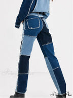 High Street Variegated Patchwork Jeans
