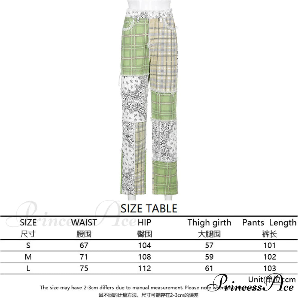 High Street Variegated Patchwork Jeans