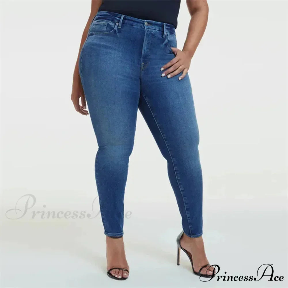 High Stretchy Skinny Full Length Plus Size Curvy Fitting Fashionable Pencil Jean