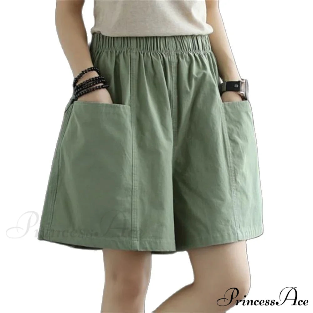 High Waist Cotton Loose Casual Thin Shorts