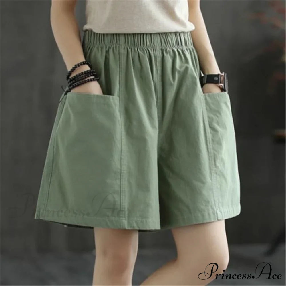 High Waist Cotton Loose Casual Thin Shorts