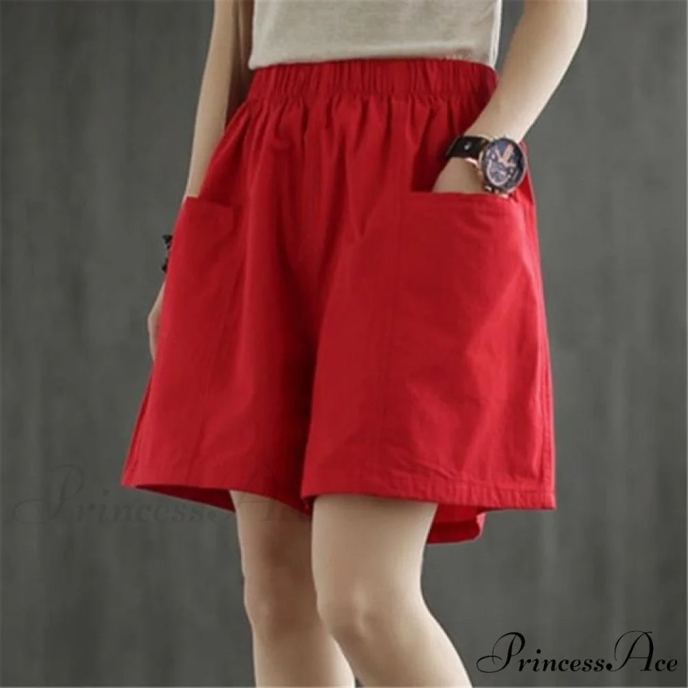 High Waist Cotton Loose Casual Thin Shorts