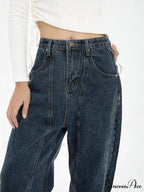 High Waist Demin Dark Blue Jeans