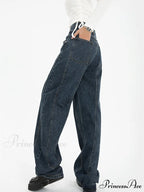 High Waist Demin Dark Blue Jeans