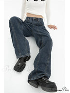 High Waist Demin Dark Blue Jeans