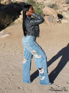 High Waist Graceful PU Pants