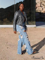 High Waist Graceful PU Pants