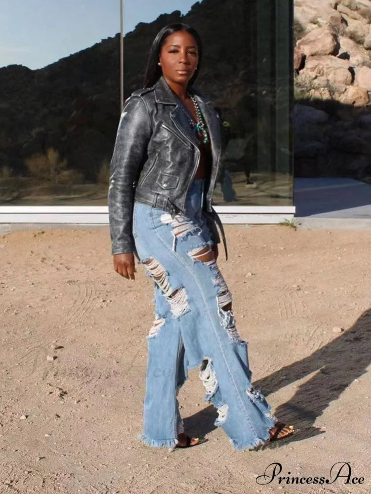 High Waist Graceful PU Pants