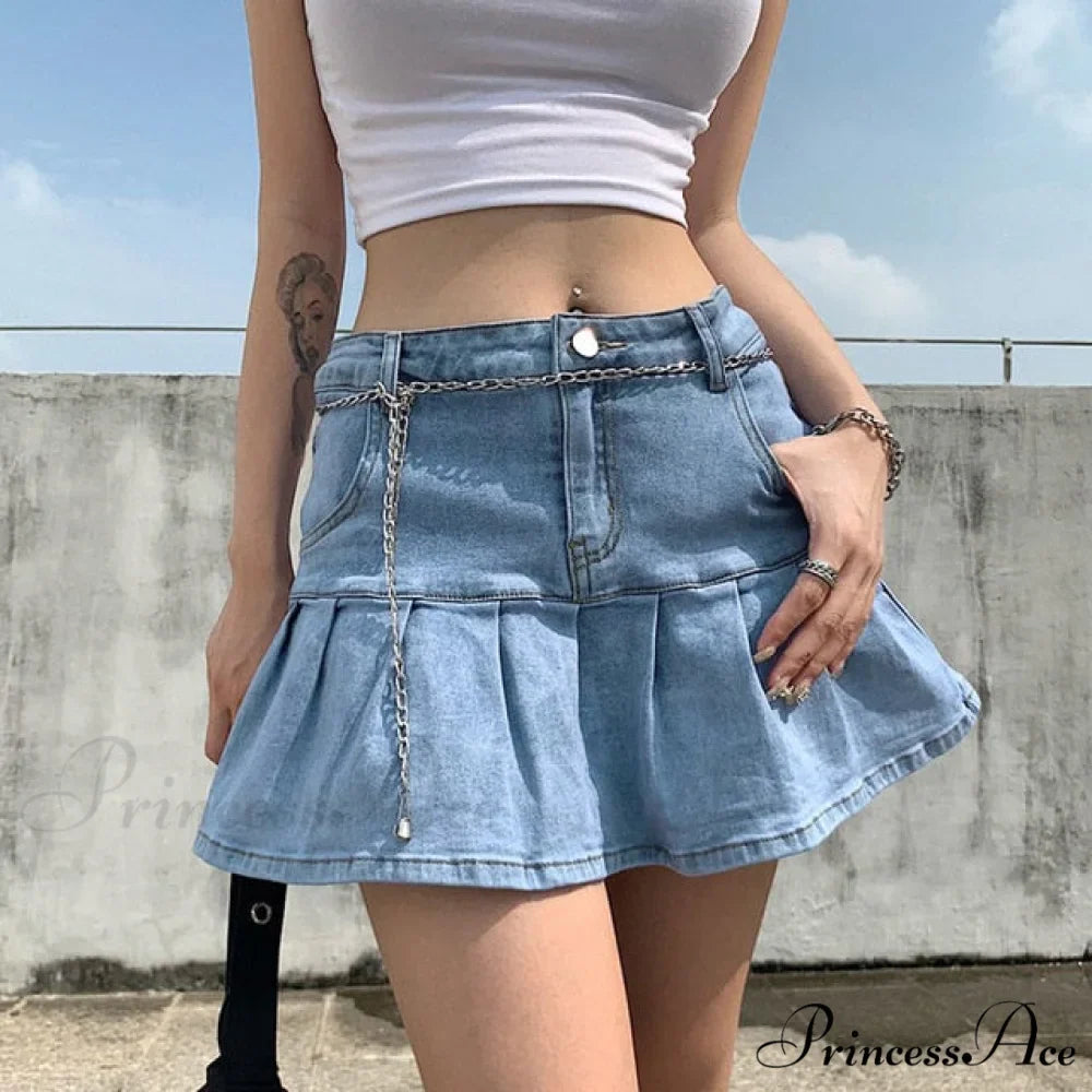 High Waist Jeans Ruffles Fashion Shorts