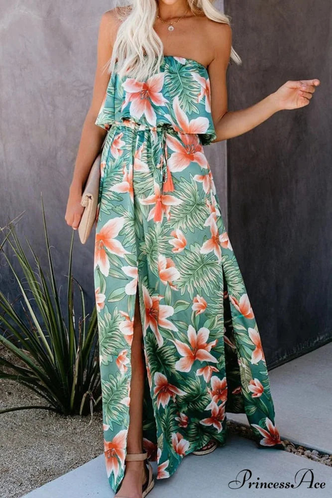 High Waist Off-shoulder Trendy Lace Maxi Dress