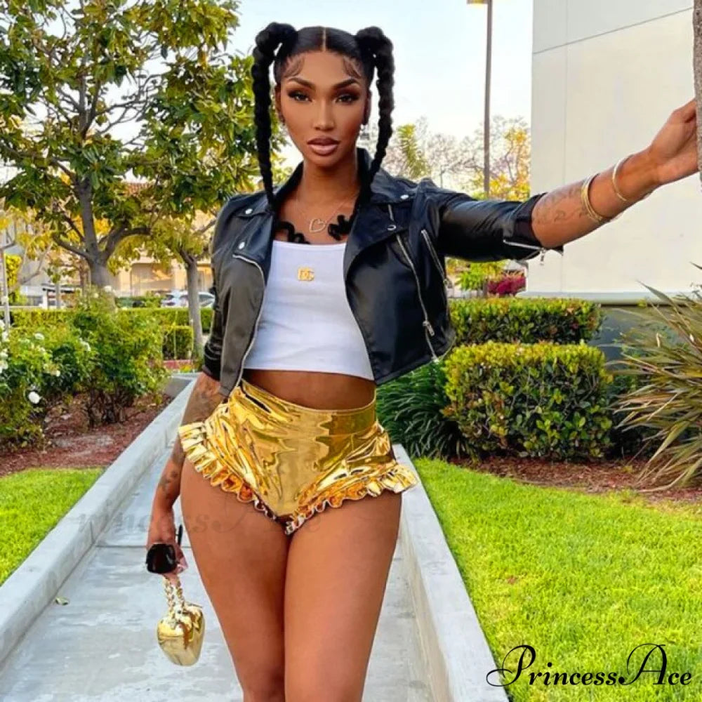 High Waist Push Up Black Shorts