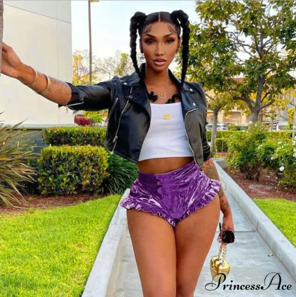 High Waist Push Up Black Shorts