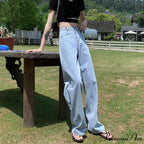 High Waist Slouchy Black Straight Trouser