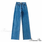 High Waist Slouchy Black Straight Trouser