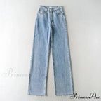 High Waist Slouchy Black Straight Trouser