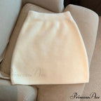 High Waist Woolen Mini Skirt