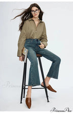 High Waisted Flare Skinny Strench Vintage Streetwear Denim 2024 Korean Fashion New Jean