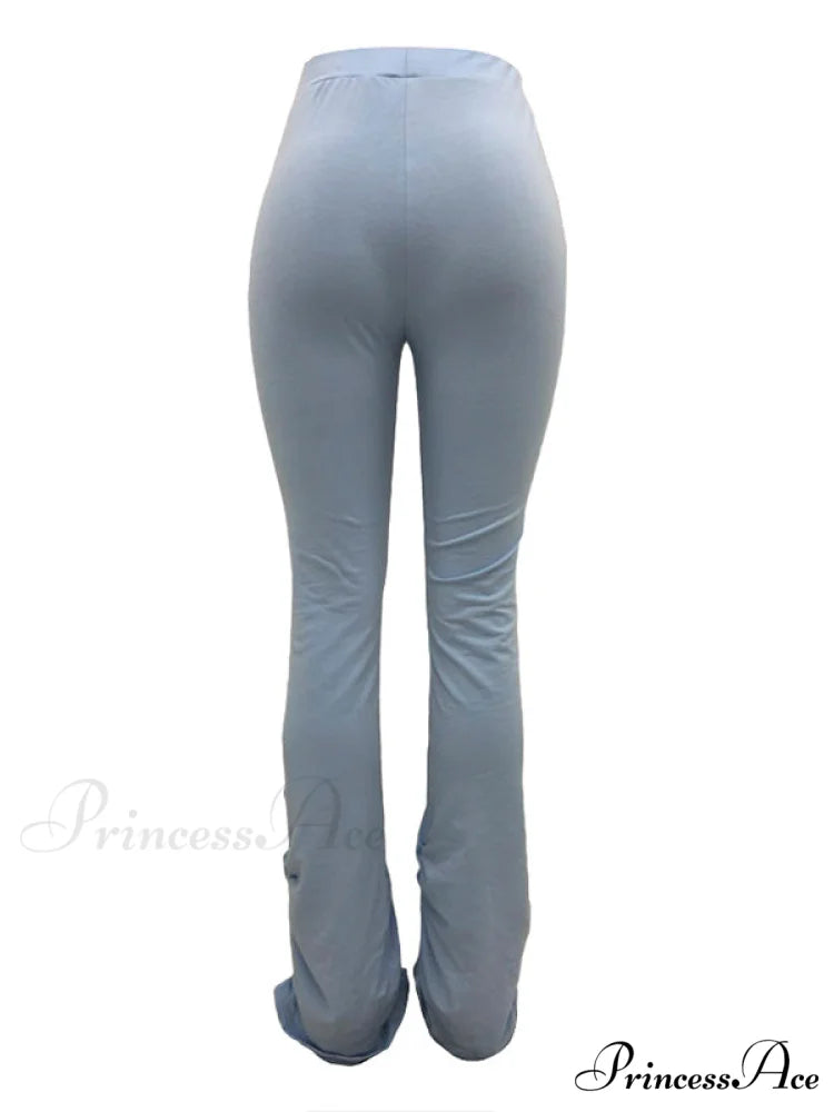 High Waisted Graceful Solid Flare Jeans