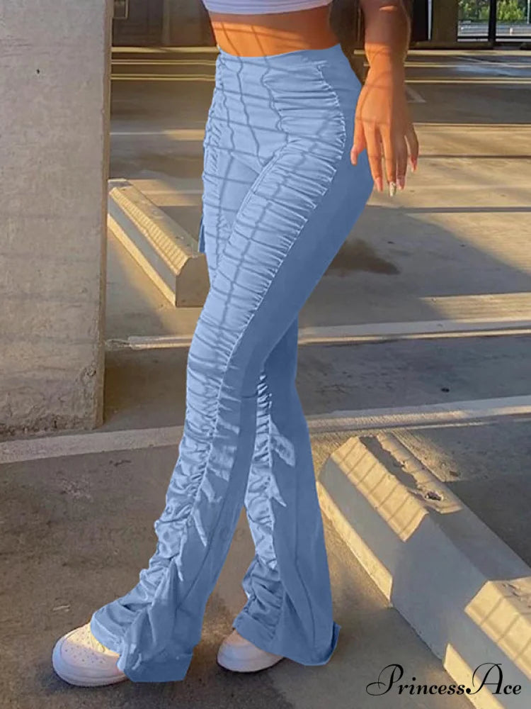 High Waisted Graceful Solid Flare Jeans