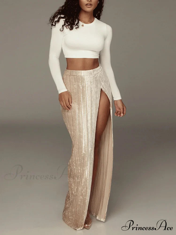 High Waisted Graceful Wide Leg Pants