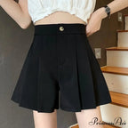 High Waisted Pleated Casual A Lined All-Match Short