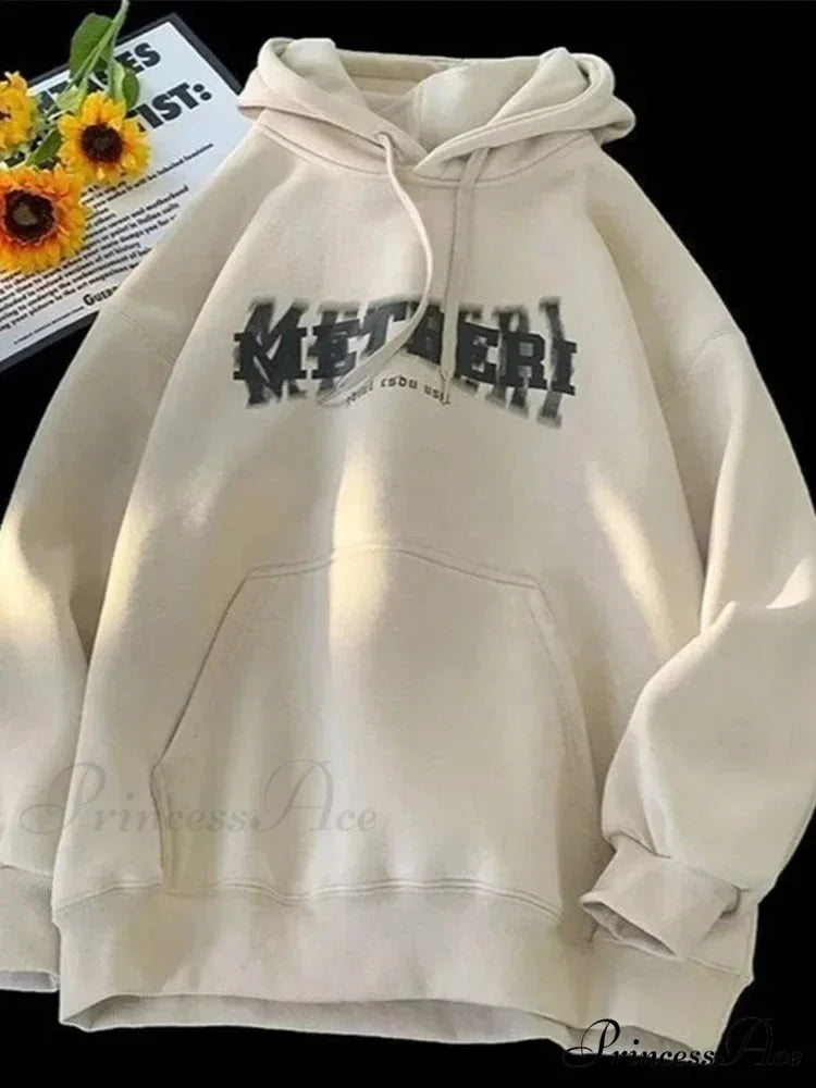 Hip Hop Correspondence Print Cotton Fleece Hoodie