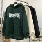 Hip Hop Correspondence Print Cotton Fleece Hoodie