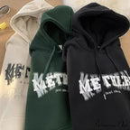 Hip Hop Correspondence Print Cotton Fleece Hoodie