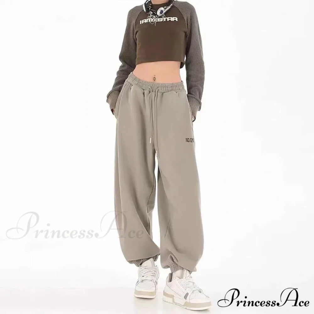 Hip Hop Message Drawstring Running Trousers