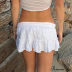 Hole Embroidery Baggy Skirt