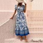 Holiday Style Flower Pattern Dress