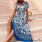 Holiday Style Flower Pattern Dress