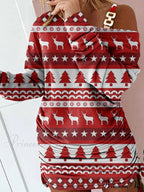 Hollow Off Shoulder Drawstring Casual Diagonal Collar Long Seeve Dress