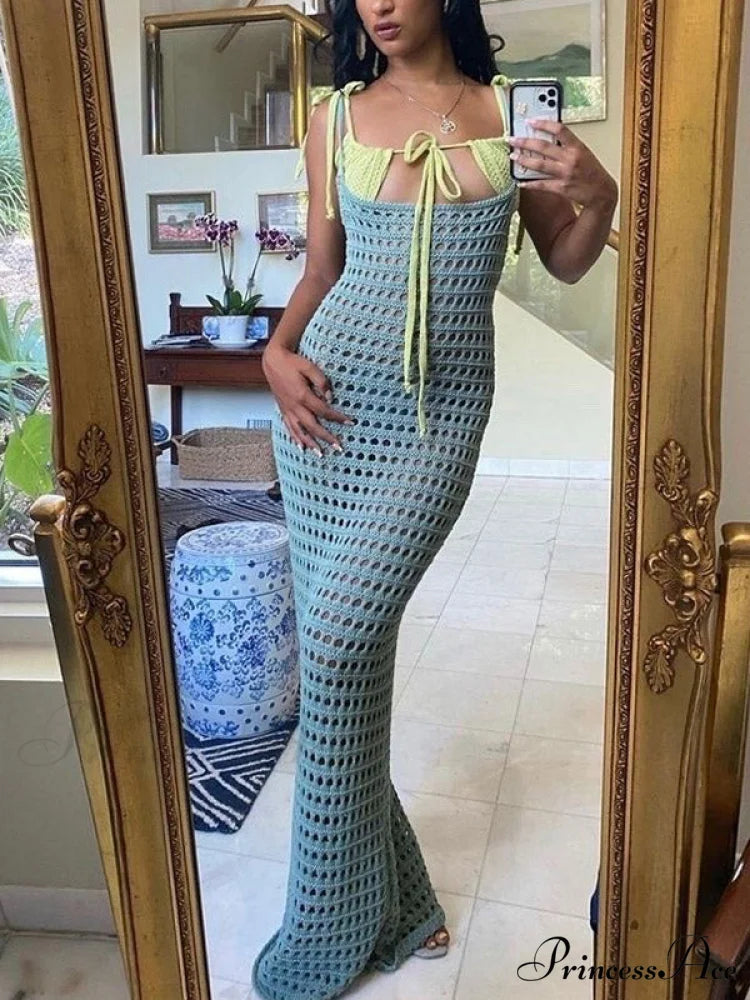 Hollow Out Graceful Bodycon Maxi Dress