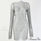Hollow Out Long Sleeve Mini Dress