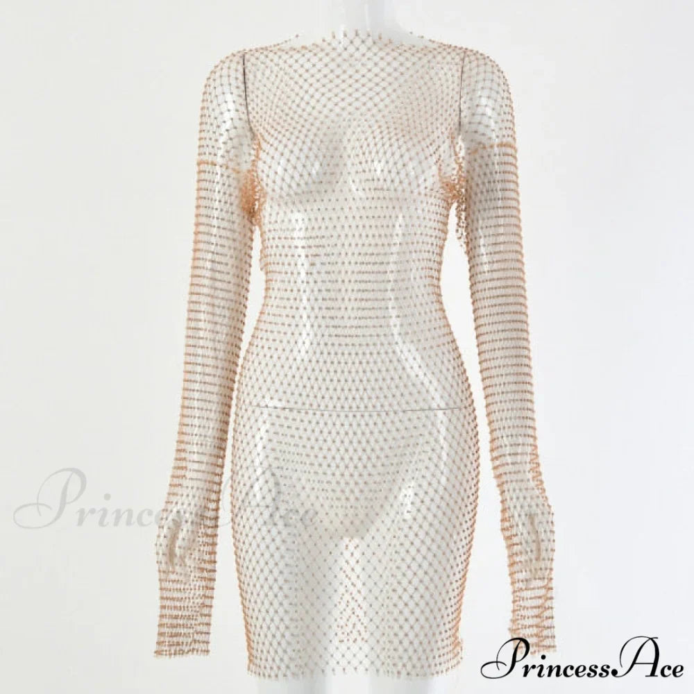 Hollow Out Long Sleeve Mini Dress