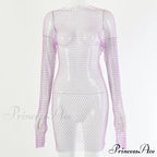 Hollow Out Long Sleeve Mini Dress