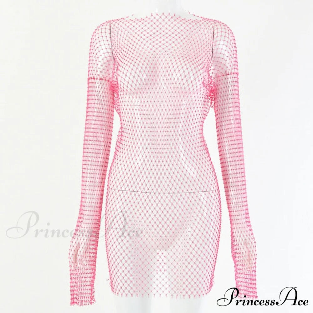 Hollow Out Long Sleeve Mini Dress