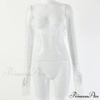 Hollow Out Long Sleeve Mini Dress