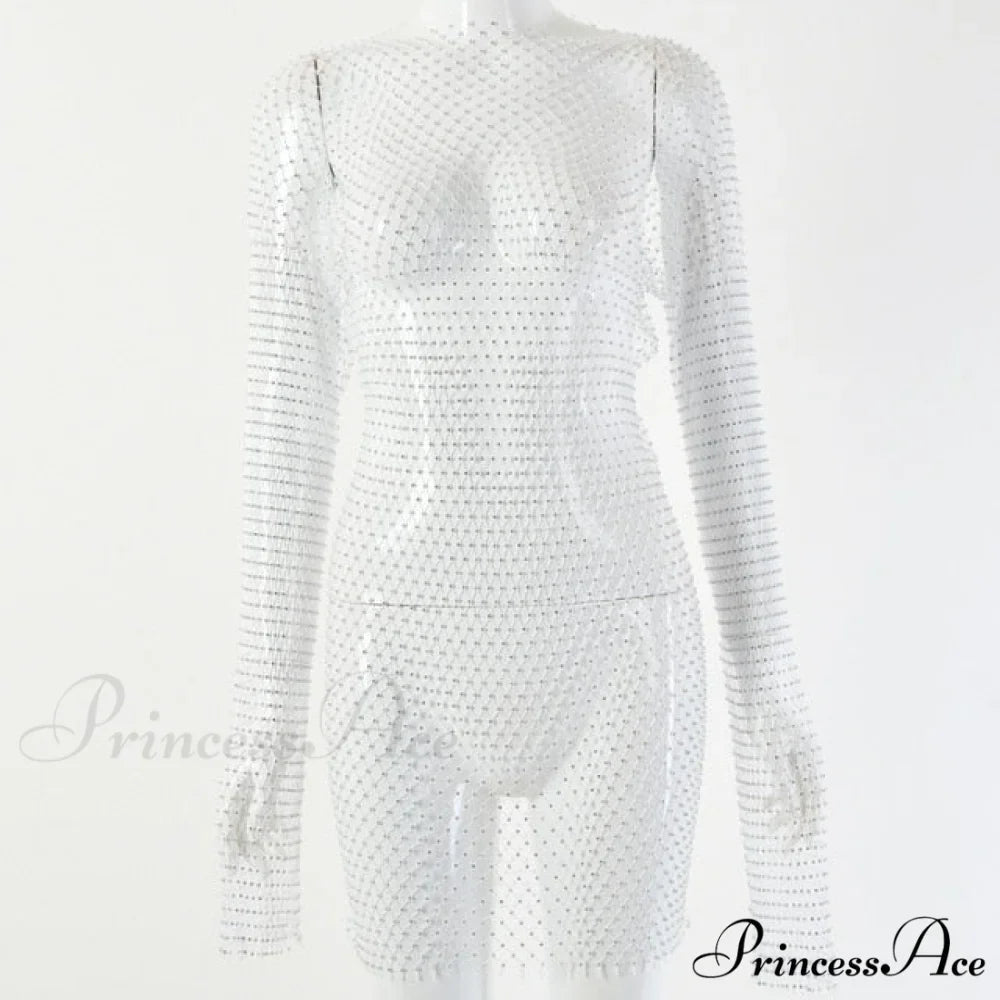 Hollow Out Long Sleeve Mini Dress