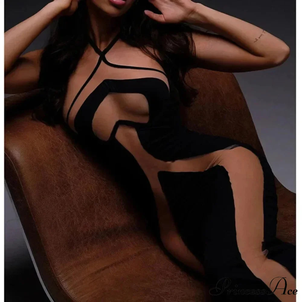 Hollow Out Maxi Party Dress