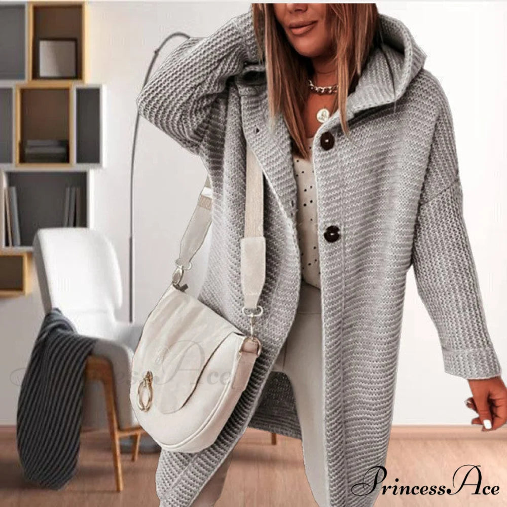 Hooded Coat for Casual Knitted Wear
